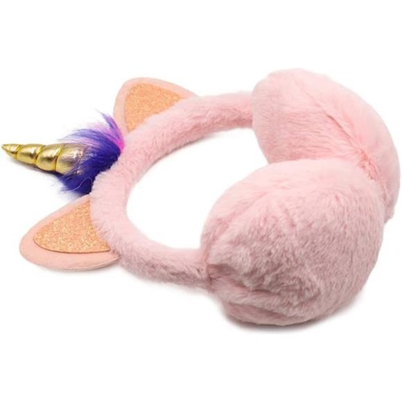 Unicorn Earmuffs for Girls Kids Women Soft Plush Ear Warmers Winter Ear Muffs - Picture 2 of 7